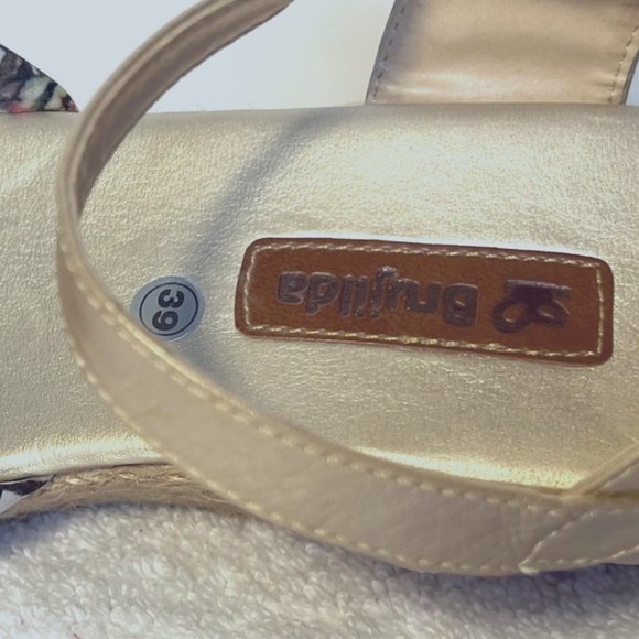 Brujilda Handmde Leather/Espadilas/Sandals-Columbia-Sz 39 (US 8) Spring-Gold - Picture 12 of 15